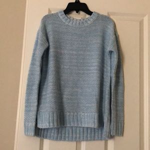 Hollister Light Blue and White Sweater